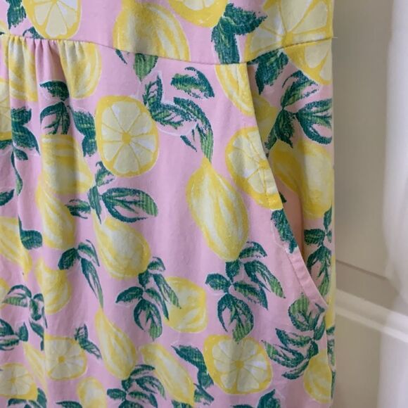 C&C California Size XL large V-neck pocketed dress with lemon design - Picture 4 of 7